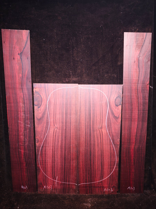 MA Quartersawn Bois de Rose madagascar rosewood back&sides guitar set A103