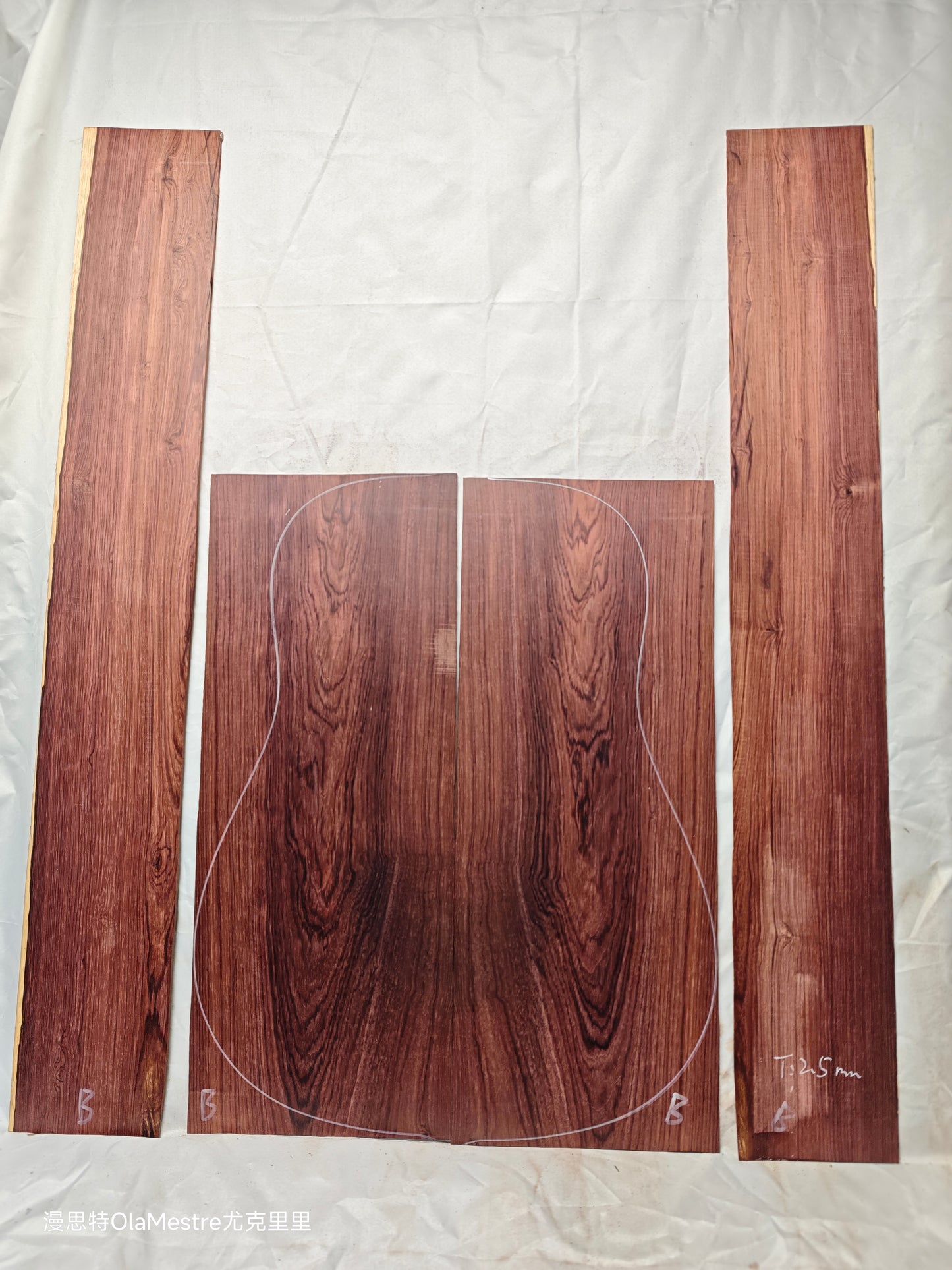 #06 Honduran rosewood guitar backs&sides set