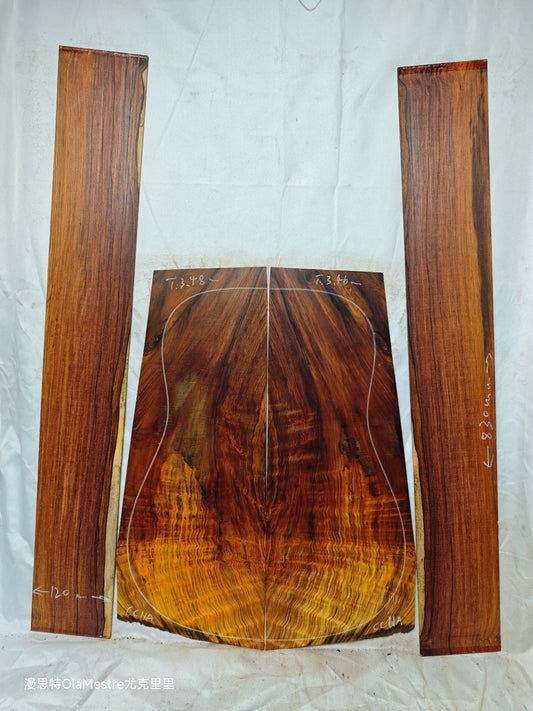 #11 curly Quartersawn cocobolo back&sides guitar set