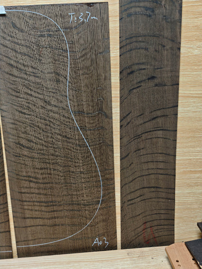 A03 Ancient Bog oak guitar back and side set