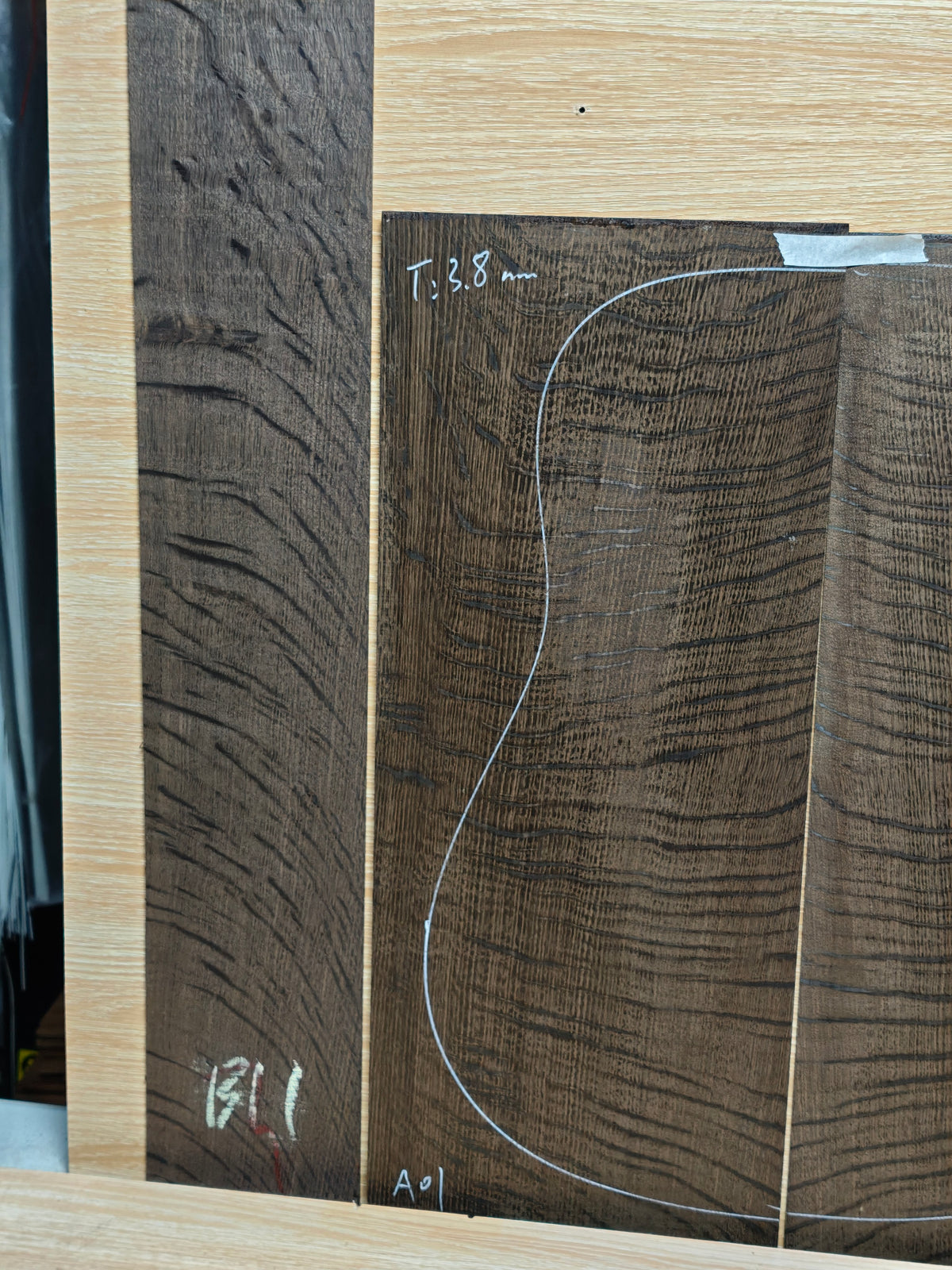 A01 Ancient Bog oak guitar back and side set