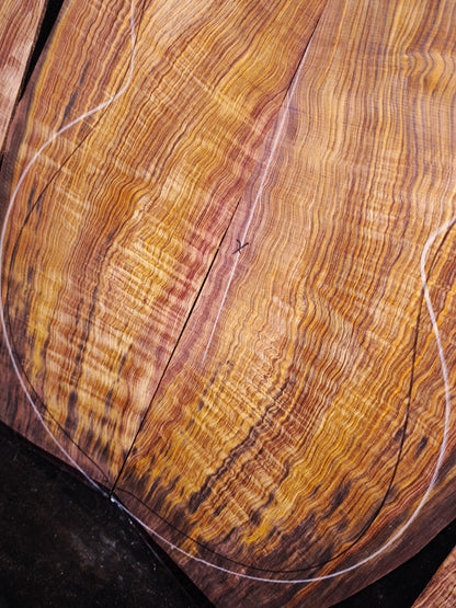 M03 curly Quartersawn cocobolo back&sides guitar set