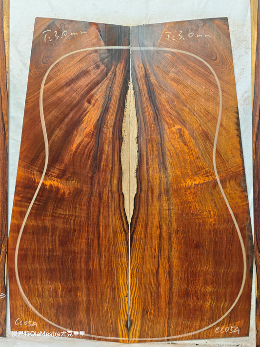 #05 curly Quartersawn cocobolo back&sides guitar set