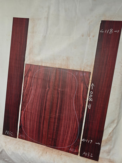 MA Quartersawn Bois de Rose madagascar rosewood back&sides guitar set A132