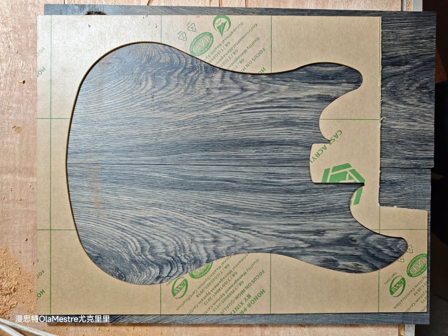 Bog oak electric guitar Drop top