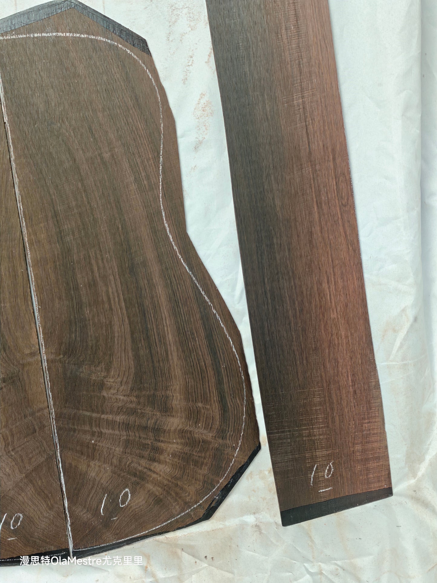 #10 curly quartersawn Brazilian rosewood guitar backs&sides set with CITES