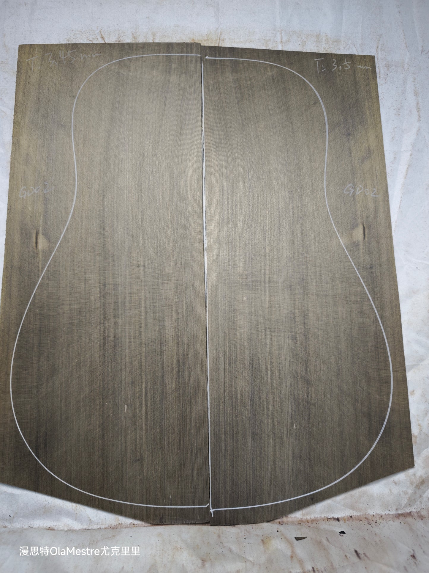 #GD 02 Green 'Dragon Spruce' Ancient Sinker Chinese Spruce guitar top