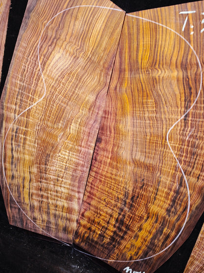 M04 curly Quartersawn cocobolo back&sides guitar set