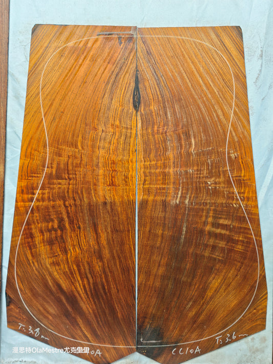#10 curly Quartersawn cocobolo back&sides guitar set