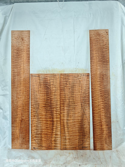 #011 Quilted sapele acoustic guitar back &sides set