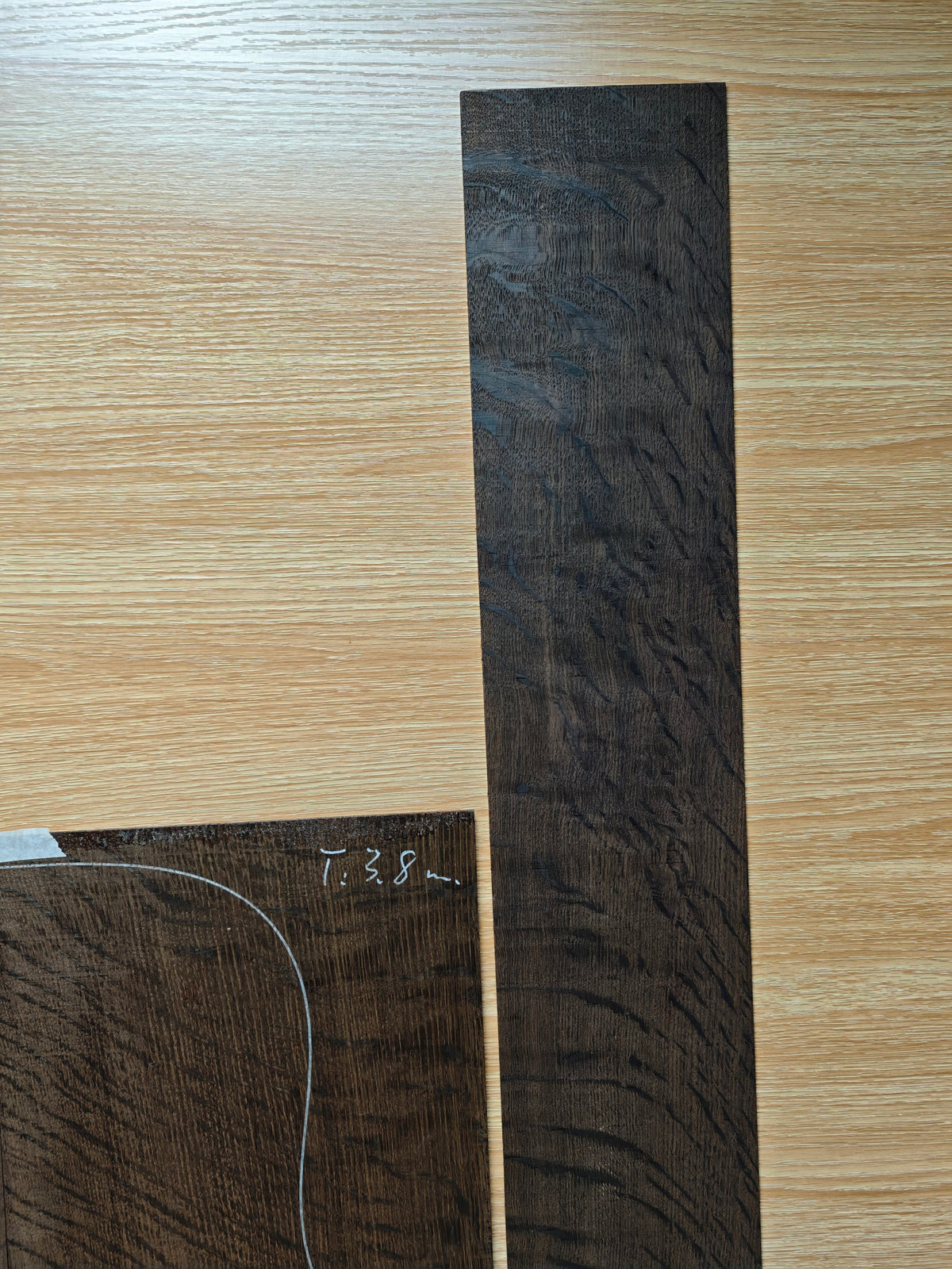 A02 Ancient Bog oak guitar back and side set