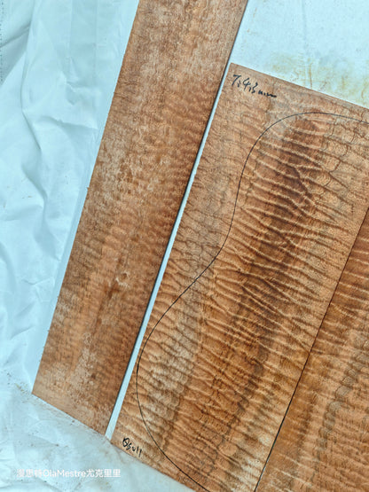 #011 Quilted sapele acoustic guitar back &sides set