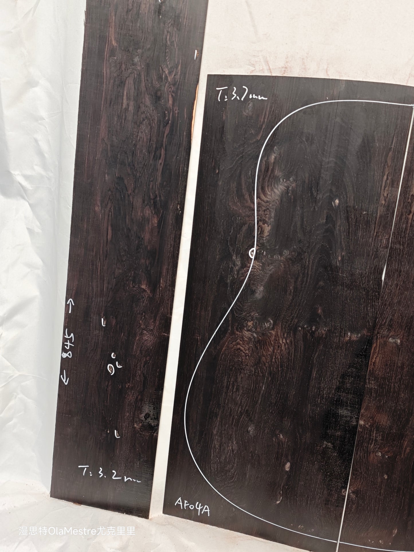 #04 african blackwood back&sides guitar set