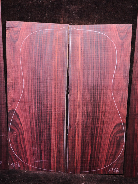 MA Quartersawn Bois de Rose madagascar rosewood back&sides guitar set A136