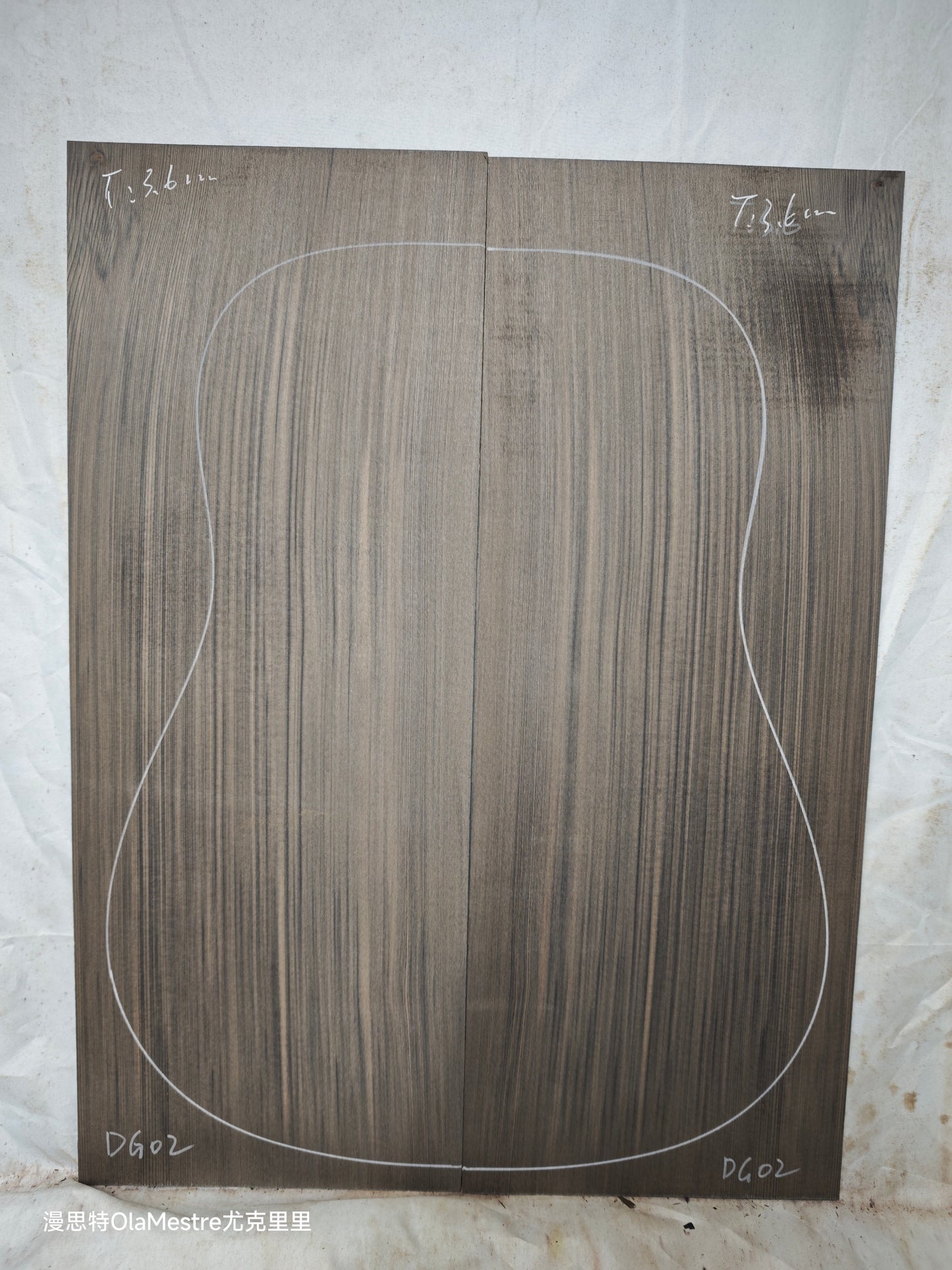 #DG02 Black 'Dragon Spruce' Ancient Sinker Chinese Spruce guitar top