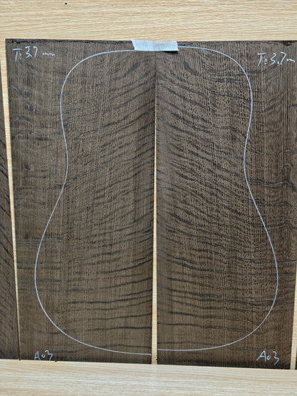 A03 Ancient Bog oak guitar back and side set