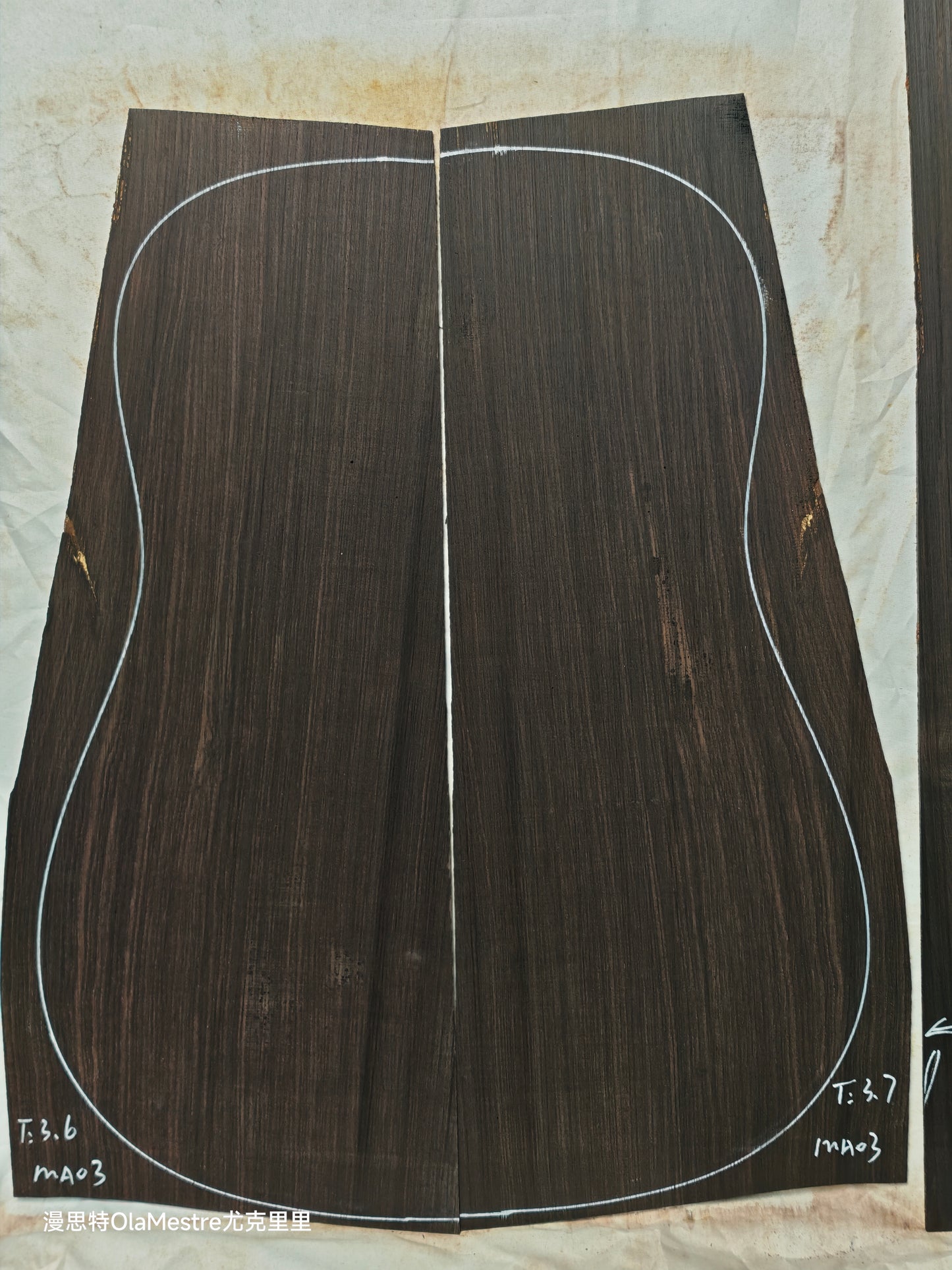 MA03 Quartersawn african blackwood back&sides guitar set with CITES