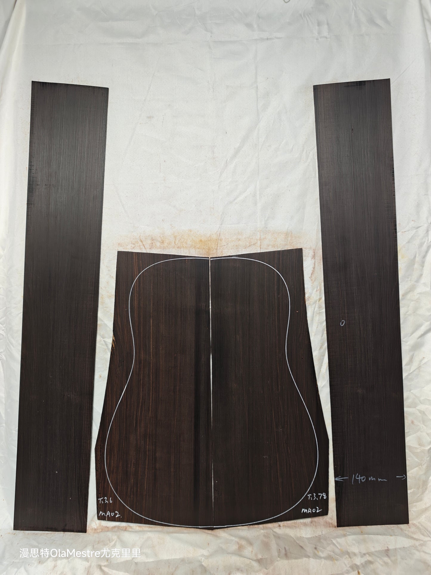 MA02 Quartersawn african blackwood back&sides guitar set with CITES