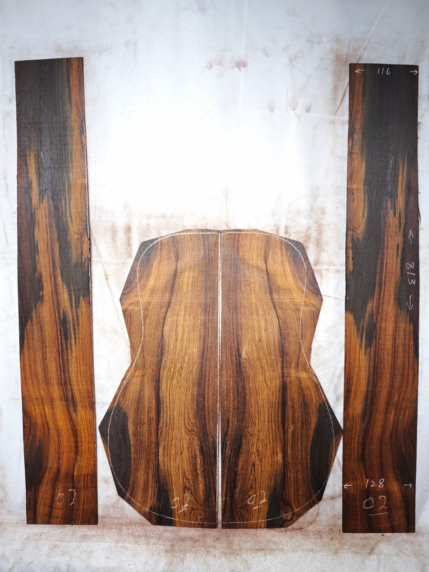 #01 MA Brazilian rosewood guitar backs&sides set with CITES