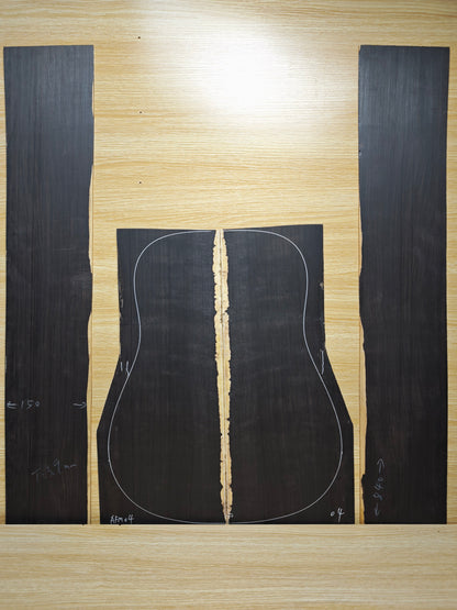 #04 curly african blackwood back&sides guitar set