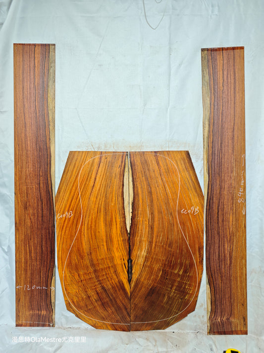 #09 curly Quartersawn cocobolo back&sides guitar set