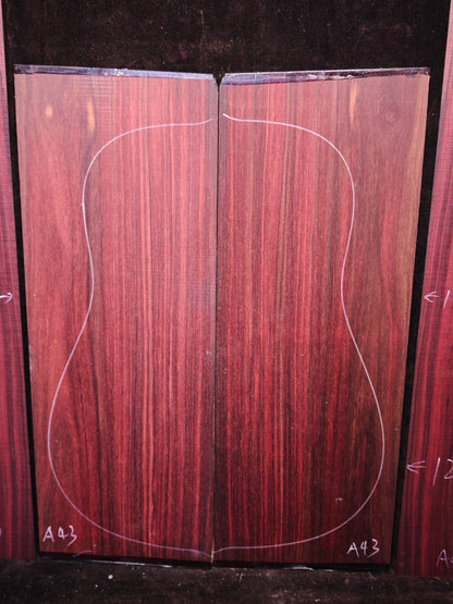 MA Quartersawn Bois de Rose madagascar rosewood back&sides guitar set A43