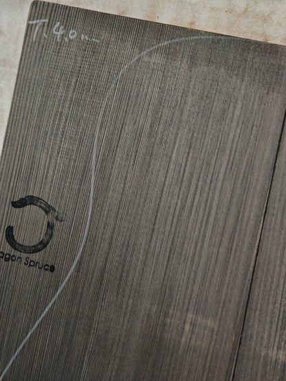 Black 'Dragon Spruce' Ancient Sinker Chinese Spruce guitar top