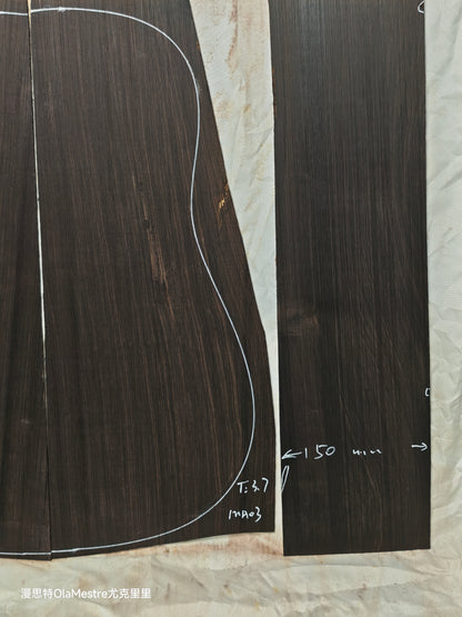 MA03 Quartersawn african blackwood back&sides guitar set with CITES