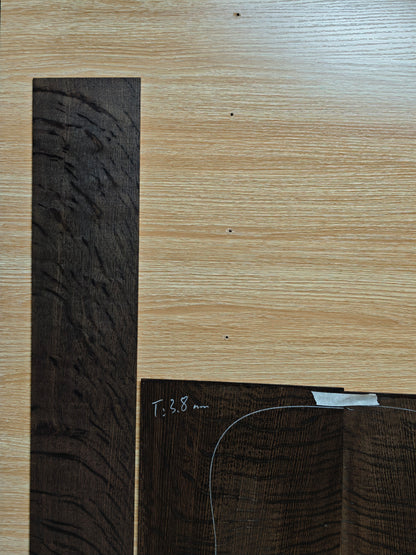 A01 Ancient Bog oak guitar back and side set