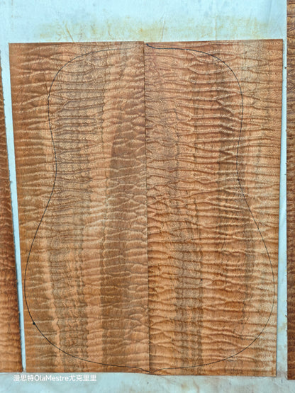 #011 Quilted sapele acoustic guitar back &sides set