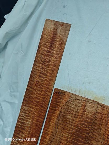 #012 Quilted sapele acoustic guitar back &sides set