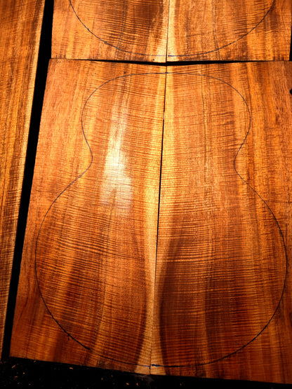 Jumbo Master Grade Hawaiian Koa guitar backs&sides set