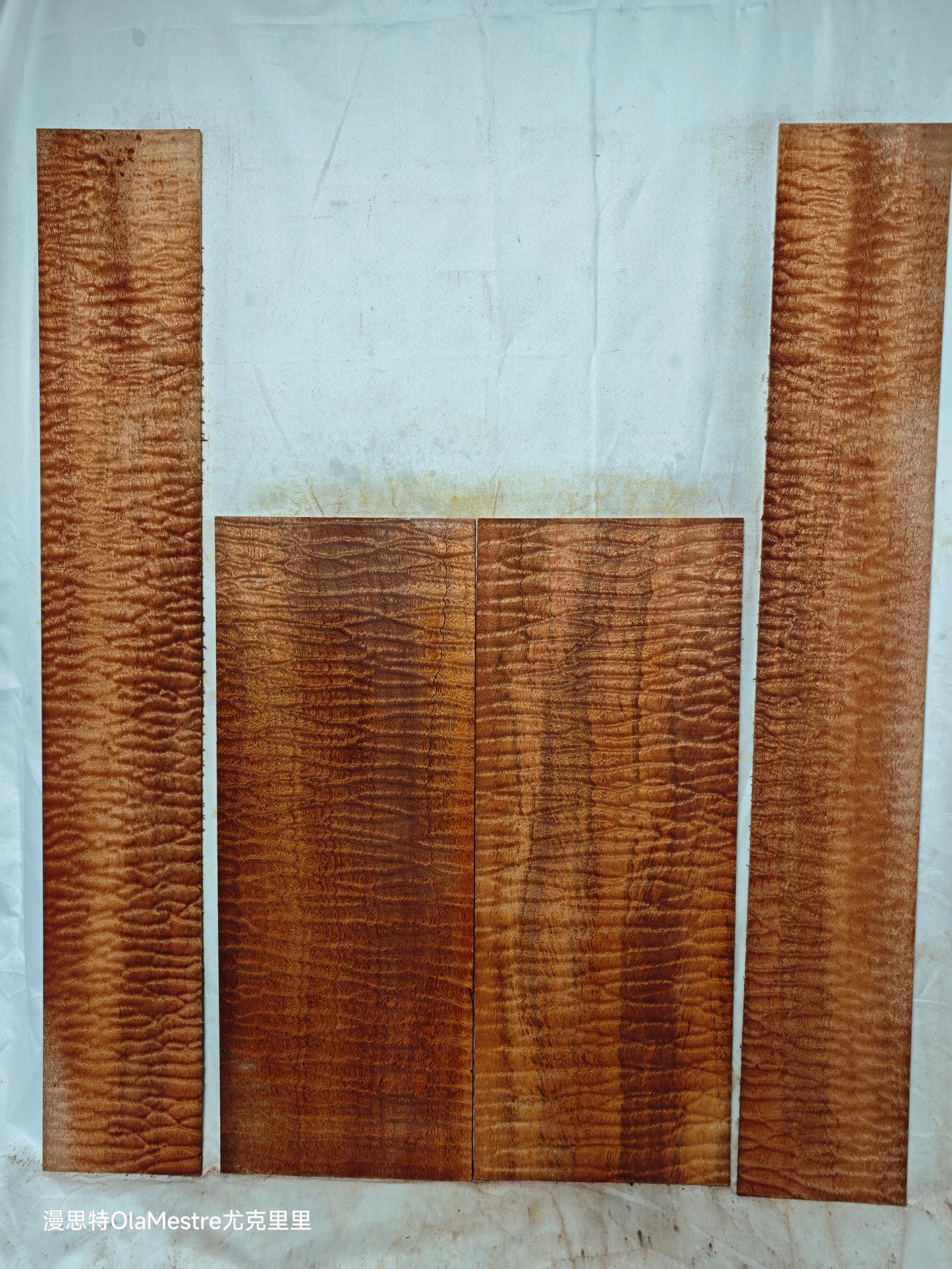 #012 Quilted sapele acoustic guitar back &sides set