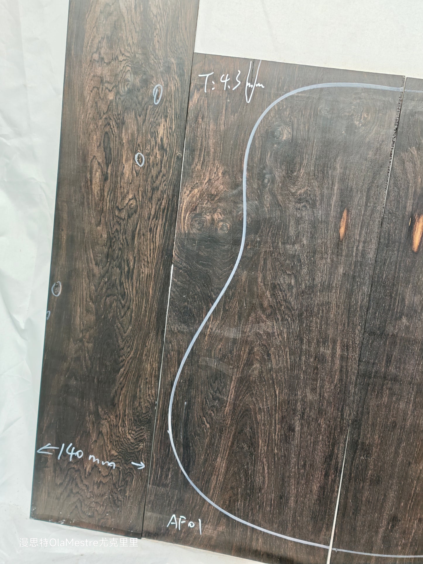 #01 african blackwood back&sides guitar set