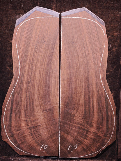 #10 curly quartersawn Brazilian rosewood guitar backs&sides set with CITES