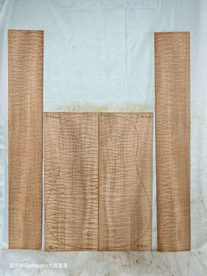 #011 Quilted sapele acoustic guitar back &sides set