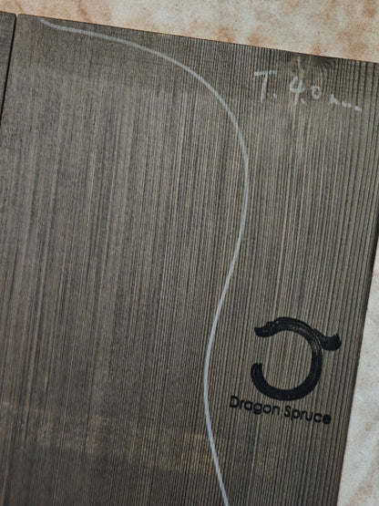 Black 'Dragon Spruce' Ancient Sinker Chinese Spruce guitar top