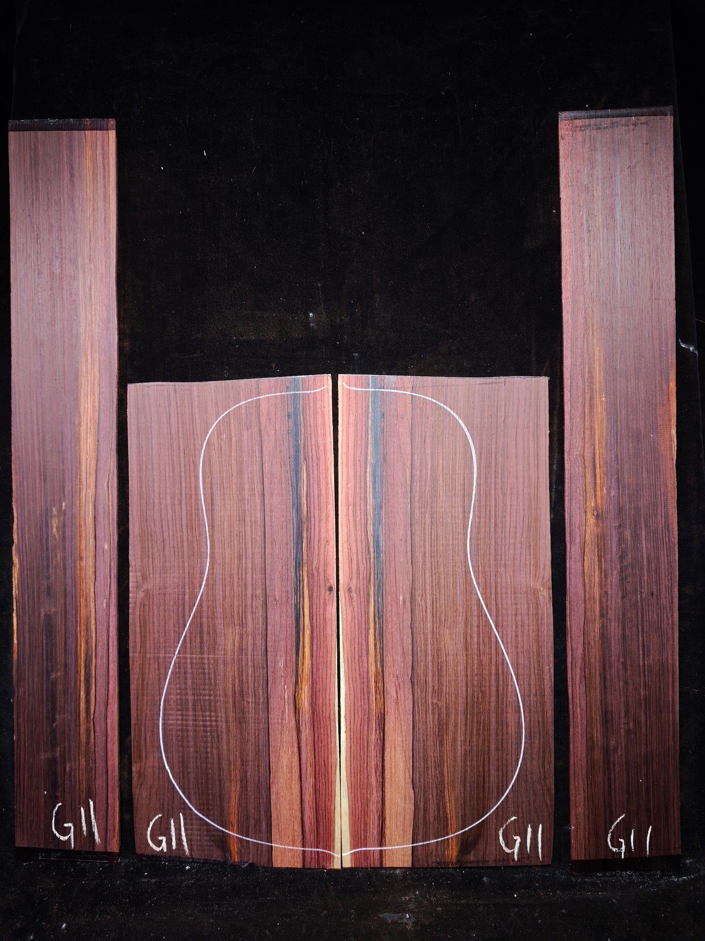 G11 Striped Guatemalan Rosewood back&sides guitar set