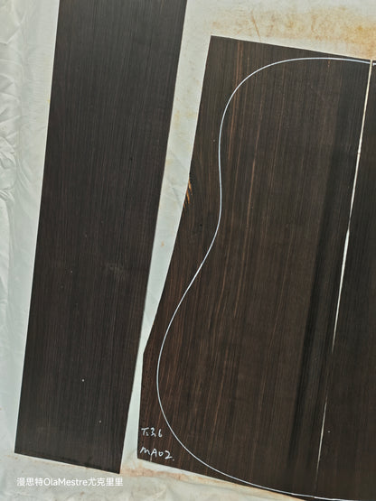 MA02 Quartersawn african blackwood back&sides guitar set with CITES