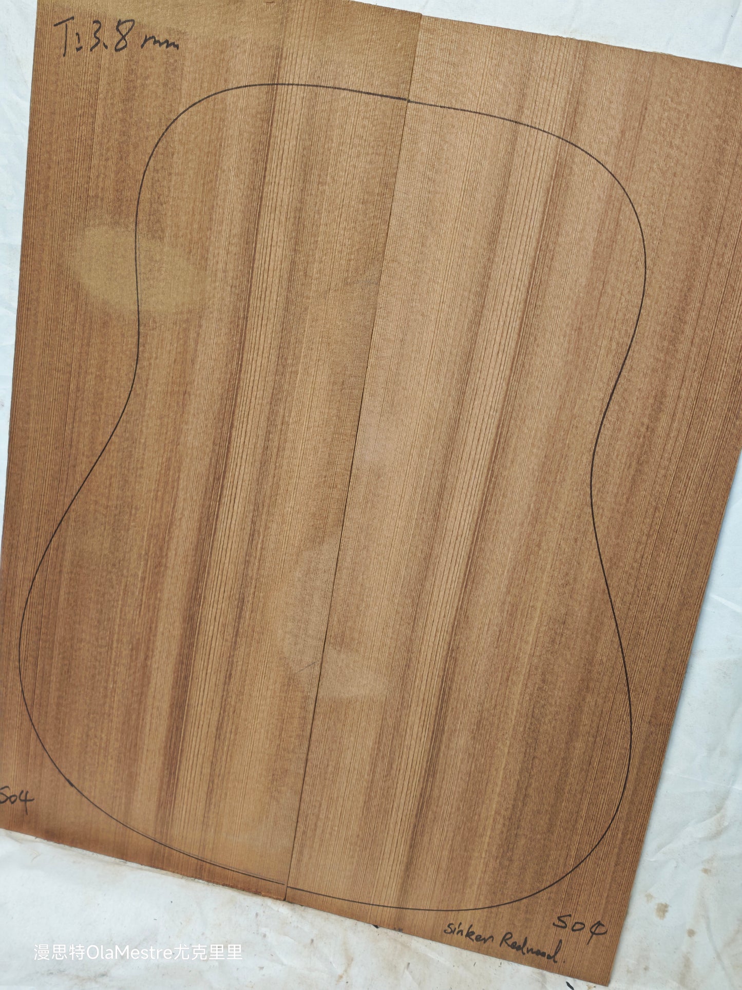 S04 sinker redwood guitar top set