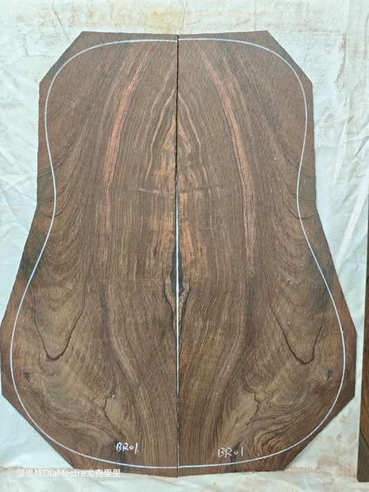 #BR01 Brazilian rosewood guitar backs&sides set with CITES
