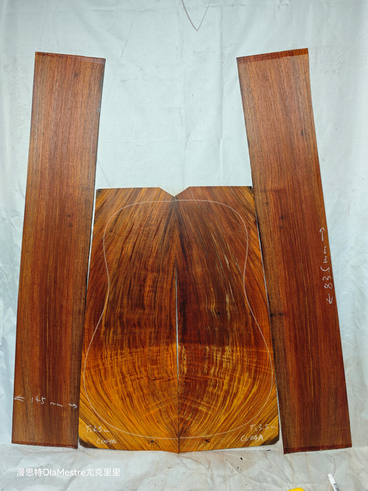 #04 curly Quartersawn cocobolo back&sides guitar set