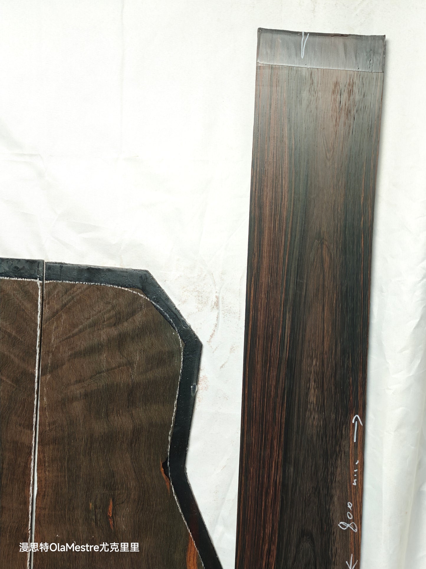 #03 Quartersawn Curly Brazilian rosewood acoustic guitar backs&sides set with CITES