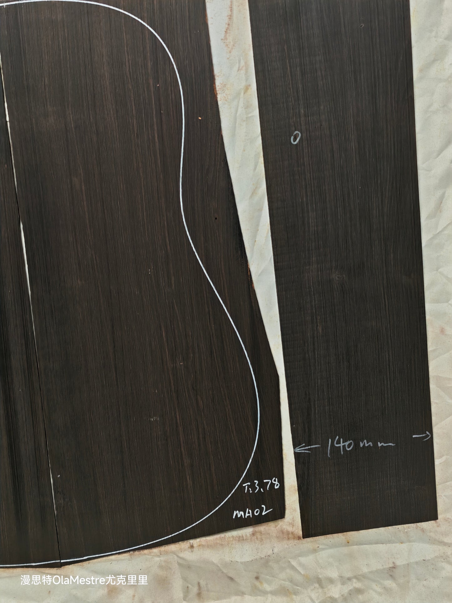 MA02 Quartersawn african blackwood back&sides guitar set with CITES