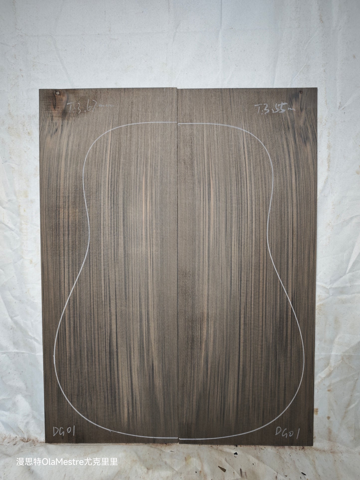 #DG01 Black 'Dragon Spruce' Ancient Sinker Chinese Spruce guitar top