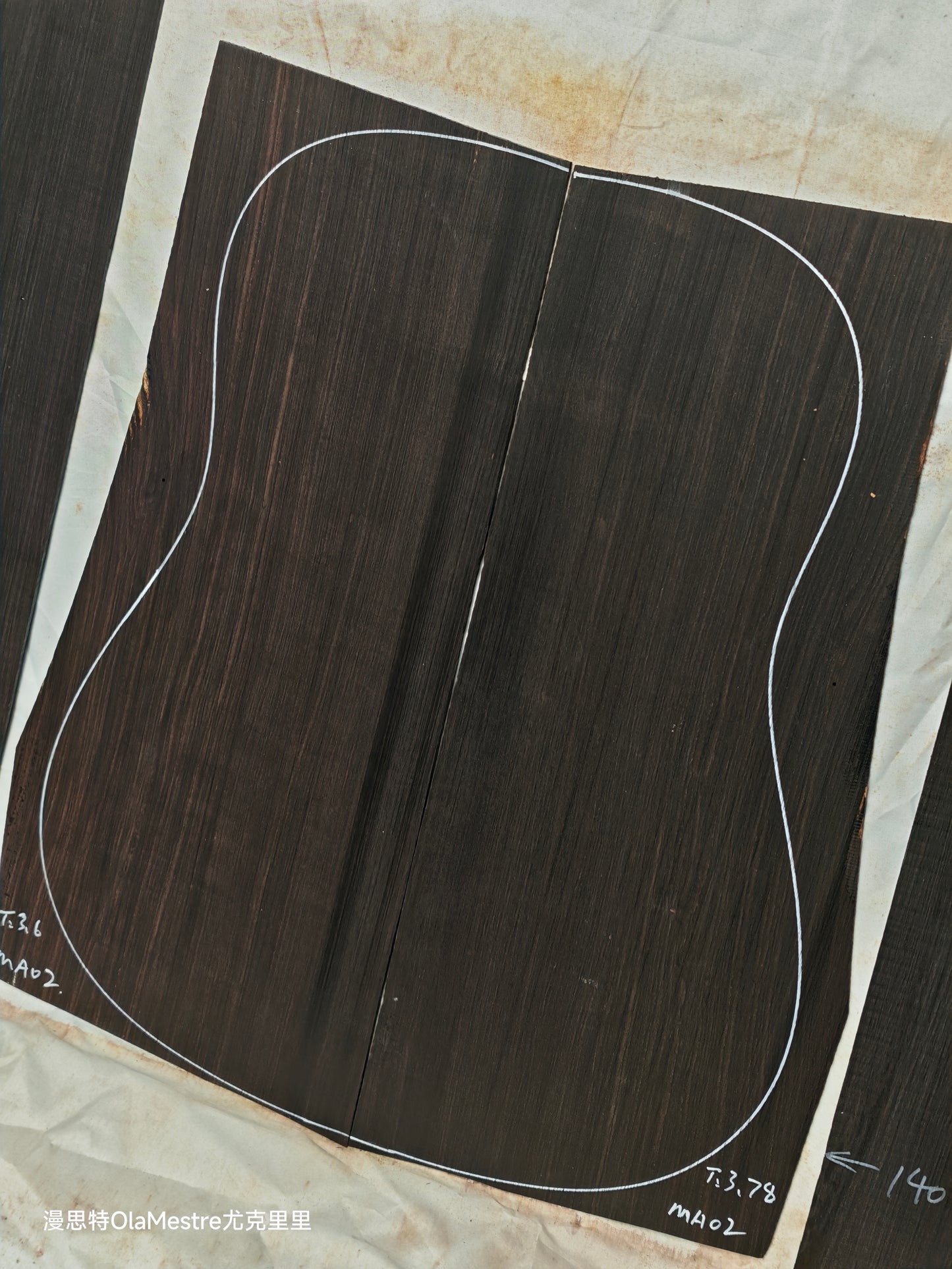 MA02 Quartersawn african blackwood back&sides guitar set with CITES