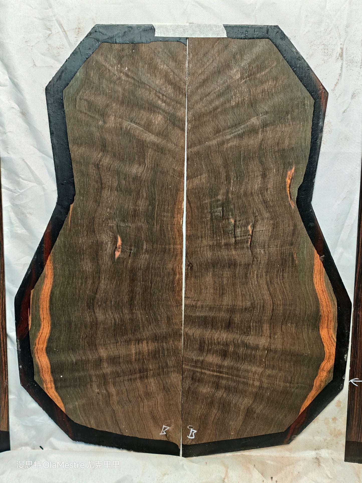 #03 Quartersawn Curly Brazilian rosewood acoustic guitar backs&sides set with CITES