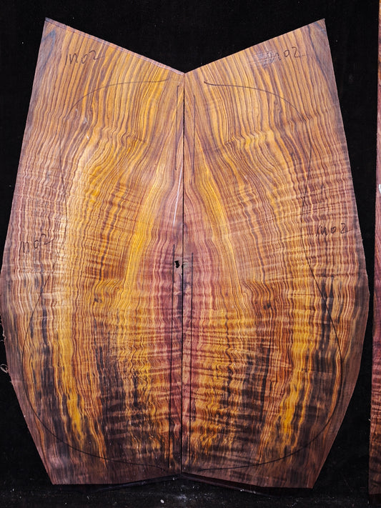 M02 curly Quartersawn cocobolo back&sides guitar set