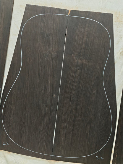 #22 african blackwood back&sides guitar set