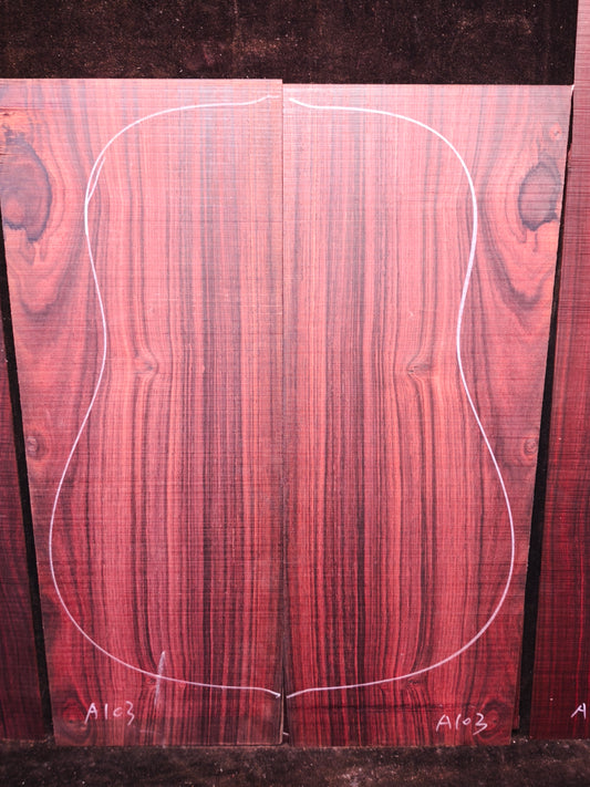 MA Quartersawn Bois de Rose madagascar rosewood back&sides guitar set A103